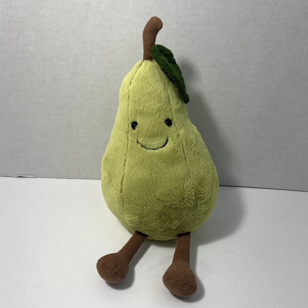 Jellycat London Amuseable Pear Plush Stuffed Animal Fruit Pear Collectable 11"